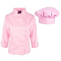 KNG Pink Kids Small Chef Jacket and Hat