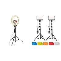 UBeesize 12'' Ring Light Bundle with LED Video Light Kit and Accessories