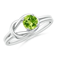 Peridot Round 5.00mm Cross Marge Shank Ring | Sterling Silver 925 | Best For Woman's And Girls Brithday, Thankyou, Promise Band | This promise ring is the perfect way to show someone how much you care.