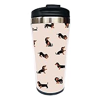 Dachshund Travel Coffee Mug for Dog Lover, Stainless Steel Coffee Tumbler for Dog Mom Dog Dad Birthday Gifts 12 Oz