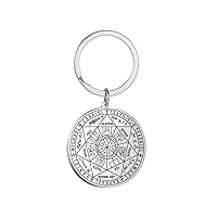 EUEAVAN Seal of The 7 Archangels Pendant Necklace Keychain for Men St. Michael 7 Archangels Spiritual Amulet Pagan Jewelry