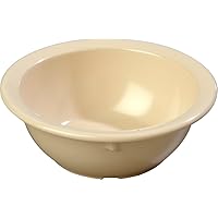 Carlisle FoodService Products Kingline Reusable Plastic Bowl Nappie Bowl for Home and Restaurant, Melamine, 12.5 Ounces, Tan, (Pack of 48)