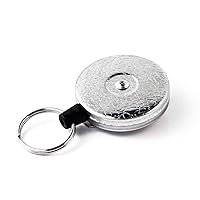 Original Retractable Key Holder with a Chrome Front, Steel Belt Clip, and a Split Ring
