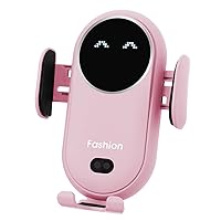 Wireless Car Charger, Phone Mount for Car Wireless Charger Smart Sensor Air Vent, Automatic Clamping Phone Holder Compatible with iPhone 14/13/12/11//XS/XR/8, Samsung S22/S21/S20/Note 20, etc(Pink)