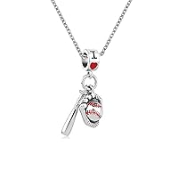 Women Girls Jewelry 18 inch Baseball Mom Love Sports Dainty Cheap Charm Birthday Pendant Necklace for Daughter Sister