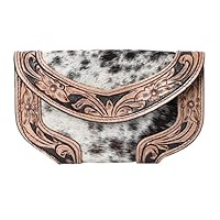 Women Cowhide Hairon and Tooled Leather Western Handmade Ladies Clutch Trifold Wallet valentines day gifts
