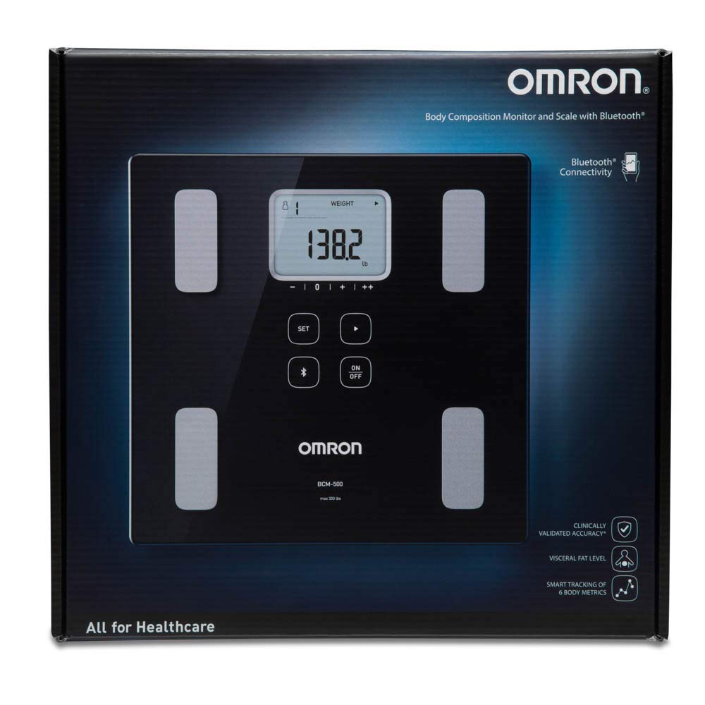 Omron Body Composition Monitor and Scale with Bluetooth Connectivity – 6 Body Metrics & Unlimited Reading Storage with Smartphone App by Omron, Black
