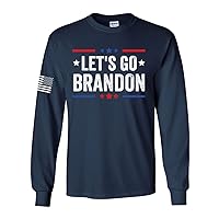 Let's Go Brandon Patriotic FJB Funny Political Men's Long Sleeve T-Shirt Graphic Tee