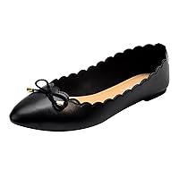 Women’s Knit Ballet Flat Pointy Toe Slip On Flats Shoes Classic Low Wedge Ballerina Walking Flats Shoes