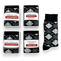 Funny Panda Novelty Crew Socks For Men, Father's Day, Dad, Boyfriend Birthday Gift. Animal Print Socks.