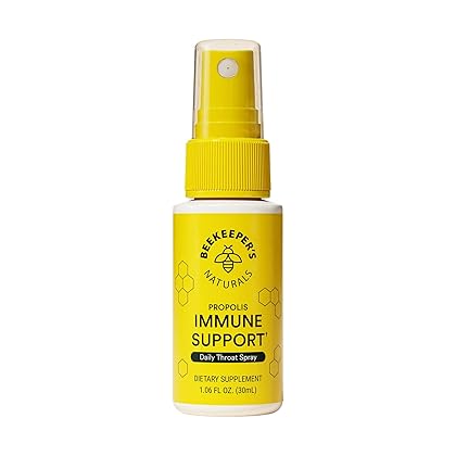 Propolis Throat Spray by Beekeeper's Naturals - 95% Bee Propolis Extract, Natural Immune Support & Sore Throat Relief - Antioxidants, Keto, Paleo, Gluten-Free (1.06 oz)(Pack of 1)