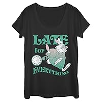 Disney Alice in Wonderland Late White Rabbit Women's Short Sleeve Tee Shirt