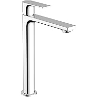 Hansgrohe Rebris E Contemporary 1-Handle 1-Hole 12-inch Tall Bathroom Sink Faucet in Chrome, 72564001