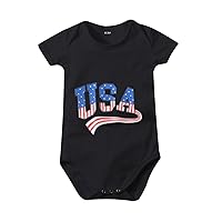 Bodysuit Baby Girl Toddler Kids Infant 4 of July Love Prints Short Sleeve Independence Day Romper Baby Clothes
