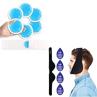 NEWGO Bundle of 6 Pack Round Ice Packs and Jaw Ice Pack for Face