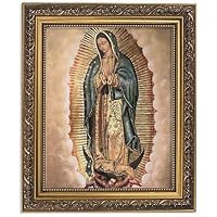 Gerffert Collection Our Lady of Guadalupe Framed Portrait Print, 13 Inch (Ornate Gold Tone Finish Frame), Living Room