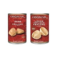 GEOMAR - Bundle of LOCOS And ABALONE in Brine - Hand Caught by Divers - Nutritious Seafood Delicacy - High in Protein and Ready-to-Eat- Set of 15oz Cans
