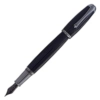 Super Mega Carbon Fiber/Gunmetal Trim Fountain Pen - Extra Fine Nib - Exquisite Luxury Pen for Men & Women – Perfect for Office, Business, School, Gifts, Journaling, Autographs