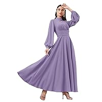 Summer Dresses for Women 2023 Choker Neck Bishop Sleeve Dress