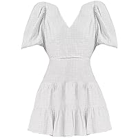 French Connection Women's Solid White Birch Puff Sleeve Mini Dress