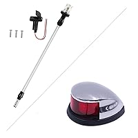 Obcursco Telescoping Pole Boat Stern Light with Boat Navigation Lights erfect for Marine, Pontoon, Skiff and Small Boat, DC 12V