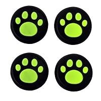 Silicone Thumb Stick Grip Cap Joystick Thumbsticks Caps Cover for PS4 PS3 Xbox One PS2 Xbox 360 Game Controllers (Green Cat Dog Paw 4PCS)