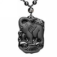 Obsidian crystal Amulet pendant necklace with bead chain for wen or women