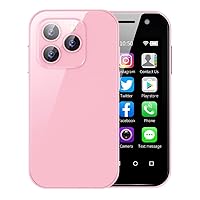 Mini 4G Smartphone Unlocked, 3.0 Inch Dual Sim Quad Core Mini Phone Premium Child Phone Small Phone Student Pocket Cellphone, 2+16GB (Pink)