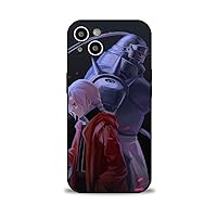 Fullmetal Comics Alchemist 049 Case for iPhone 15 Case,Japanese Manga Print Pattern Phone Cases,Silicone Ultra Slim Shockproof Protective Cover for iPhone 15 Black