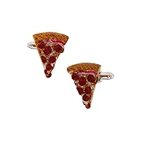 Pizza Slice Pair Cufflinks in a Presentation Gift Box & Polishing Cloth