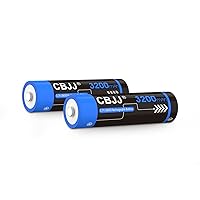 3.7V Universal Battery Rechargeable Batteries 3200mAh Rechargeable Batteries High-Performance Button Top Battery is Used for flashlights, Mini Fans, Toy Garden Lights (2pcs/Black+Blue)