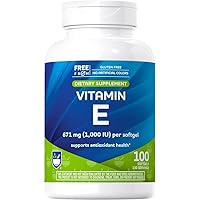 Rite Aid Natural Vitamin E Softgels 671 mg, 100 Count, Antioxidant and Immune Support, Healthy Brain Function