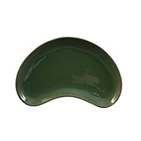 CAC China CRS-8GRE Stoneware Crescent Shaped Salad Plate, 8-3/4 by 5 by 3/4-Inch, Green, Box of 36