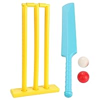 Cricket Set Kids PP BPA-Free Cricket Bat Set Kids Cricket Set Plastic Cricket Bat Parent Child Cricket Game with Stumps and 2 Balls Cricket Kit for Garden, Beach, Home Play Random Color