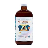 Attention Liquid Multivitamin for Kids & Teens - Improves Memory Retention, Concentration, Focus, Mood, Relaxation & Calming - Great Taste, Vegan, Sugar-Free (16 oz)