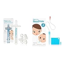 Frida Baby Medicine Pacifier, Accu-Dose Pacifier + NoseFrida SnotSucker Nasal Aspirator with 24 Extra Hygiene Filters