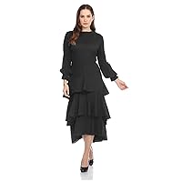 Fashion Veeca Long Sleeve Multi-Layer Dress