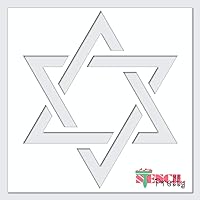 Star of David Stencil - Jewish Hebrew Shield of Magen DIY Template Best Vinyl Large Stencils for Painting on Wood, Canvas, Wall, etc.-M (14.5
