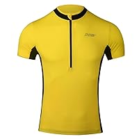 Men's Cycling Jersey Short Sleeve Bike Biking Shirts with Half Front Zipper & 3-Rear Pockets