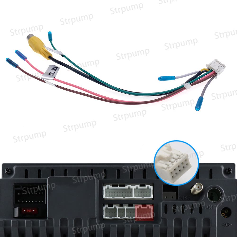 Strpump Car Radio Stereo Rearview Camera in Back Up Rearview Input Adapter Plug for Aftermarket Android Radio Stereo with 16pin Power Socket