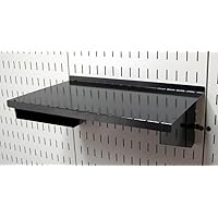 Wall Control Pegboard Shelf 9in Deep Pegboard Shelf Assembly Only for use Brand Slotted Pegboard - Black