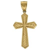 10k Gold Dc Mens Cross Height 46.1mm X Width 24.4mm Religious Charm Pendant Necklace Jewelry Gifts for Men