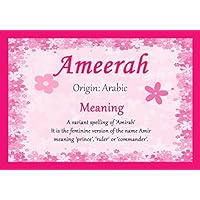 Ameerah Personalized Name Meaning Certificate