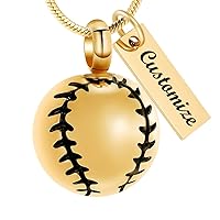 Baseball Cremation Urn Necklace for Ashes Pendant Sport Baseball Keepsake Cremation Jewelry for Human Dog Cat