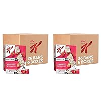 Protein Meal Bars, 12g of Protein, Good Source of Fiber, Strawberry (6 Boxes, 36 Bars) (Pack of 2)