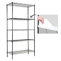 EFINE 5-Shelf Shelving Unit with Shelf Liners Set of 5, Adjustable, Steel Wire Shelves, 150lbs Loading Capacity Per Shelf and Storage for Kitchen and Garage (30W x 14D x 60H) Black