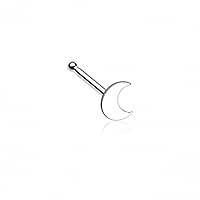 WildKlass Jewelry Golden Dainty Crescent Moon Icon Nose Stud Ring 316L Surgical Steel