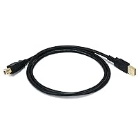 Monoprice USB-A Male to USB-B Male 2.0 Cable - 28/24AWG, Shielded, Gold Plated, 3 Feet, Black