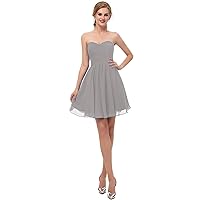 A-Line/Princess Fashion Cocktail Dress Strapless Short Chiffon Homcoming Dress Party Dresses 2023 LY087
