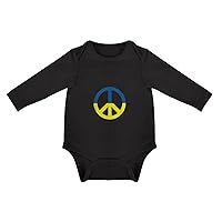 Baby in Ukraine. Stand with Baby Bodysuit Long Sleeves Romper Jumpsuits for Boy And Girl
